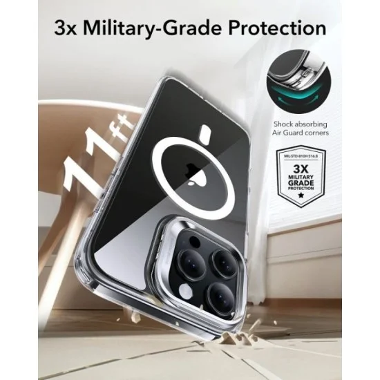 Cover Iphone 16 Pro Classic Hybrid With Stash Stand Case Esr - Clear